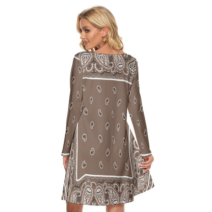 Crew Neck Dress - Coffee