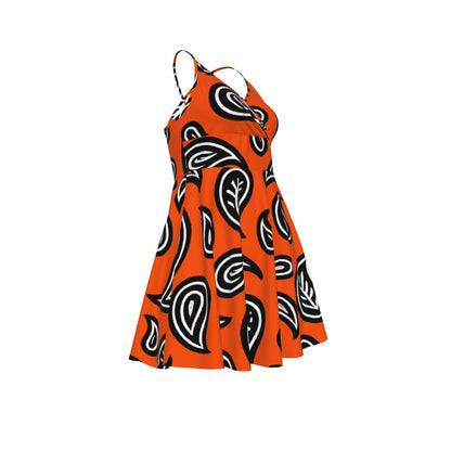 Women‘s  Bright Orange Cross Cami Dress