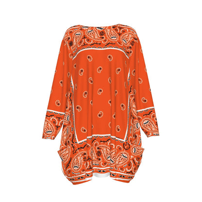 Crew Neck Dress Loose Fit - Bright Orange