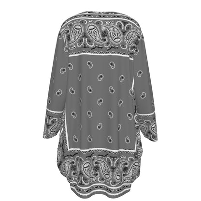 Crew Neck Dress Loose Fit - Gray
