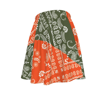 Orange and Army Green Team Skirt