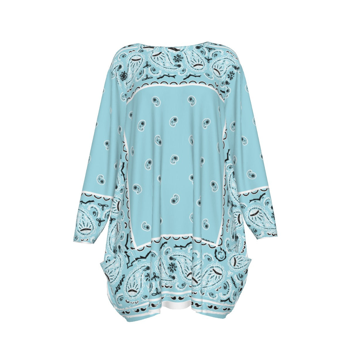 Crew Neck Dress Loose Fit - Baby Blue