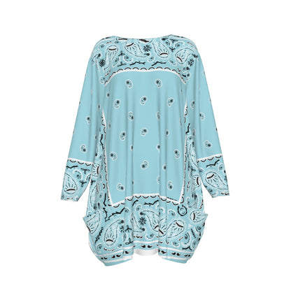 Crew Neck Dress Loose Fit - Baby Blue