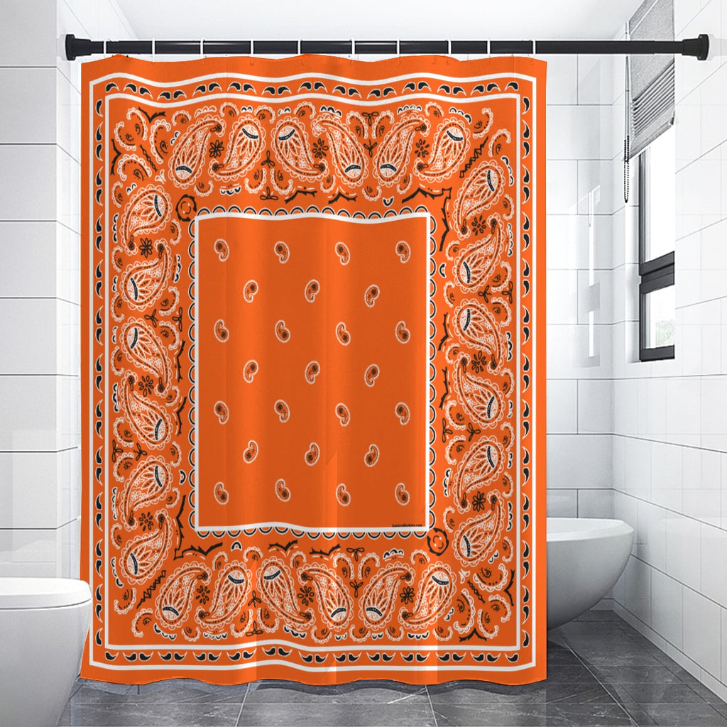 Shower Curtain - Orange OG Bandana 4 Sizes