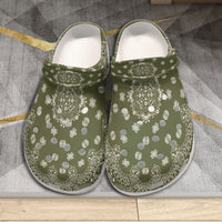 Women's Army Green Bandana2 Clog