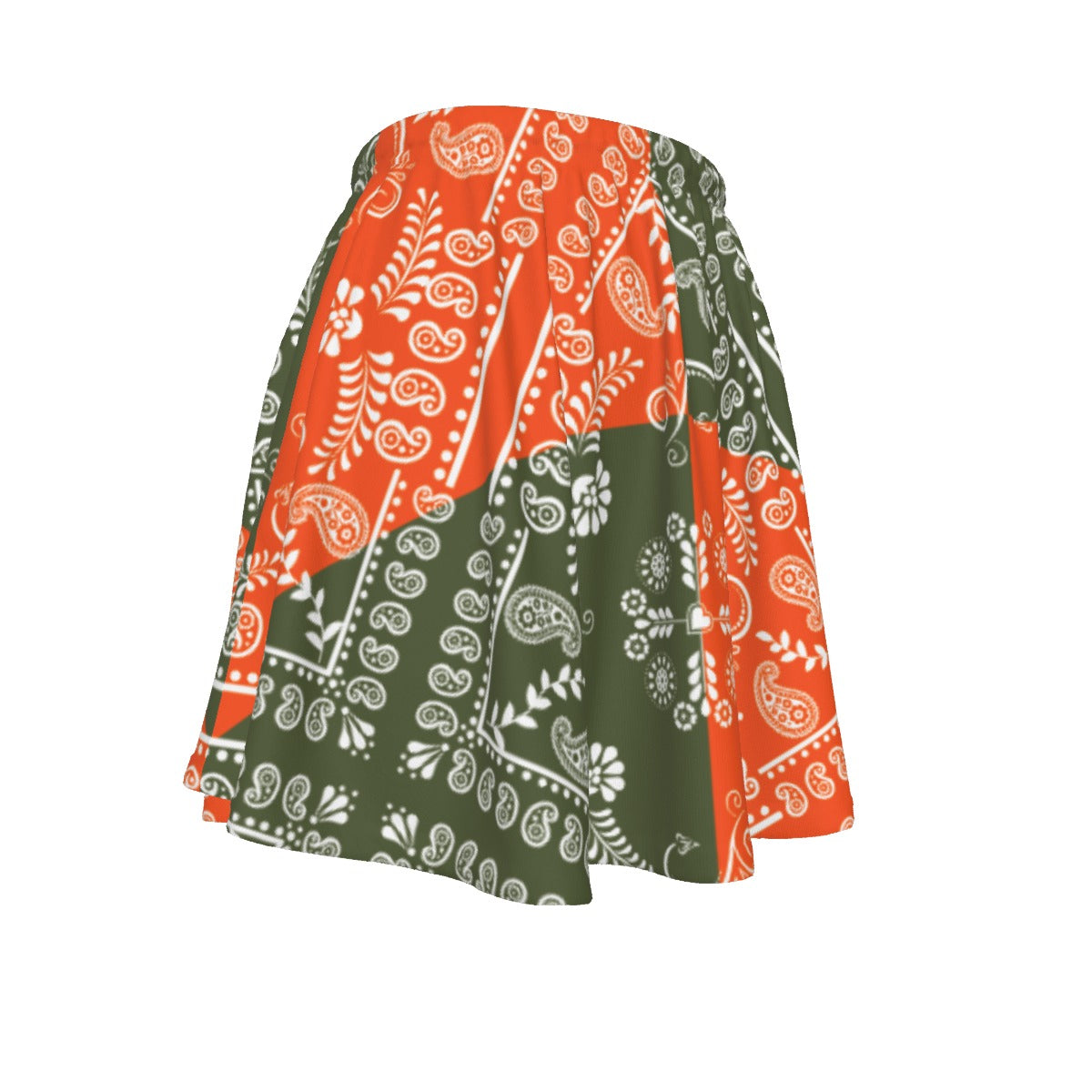 Orange and Army Green Team Skirt