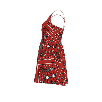 Women‘s Red Cross Cami Dress2