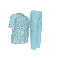 Scubs - Baby Blue Diamond Bandana Scrubs with Bottoms