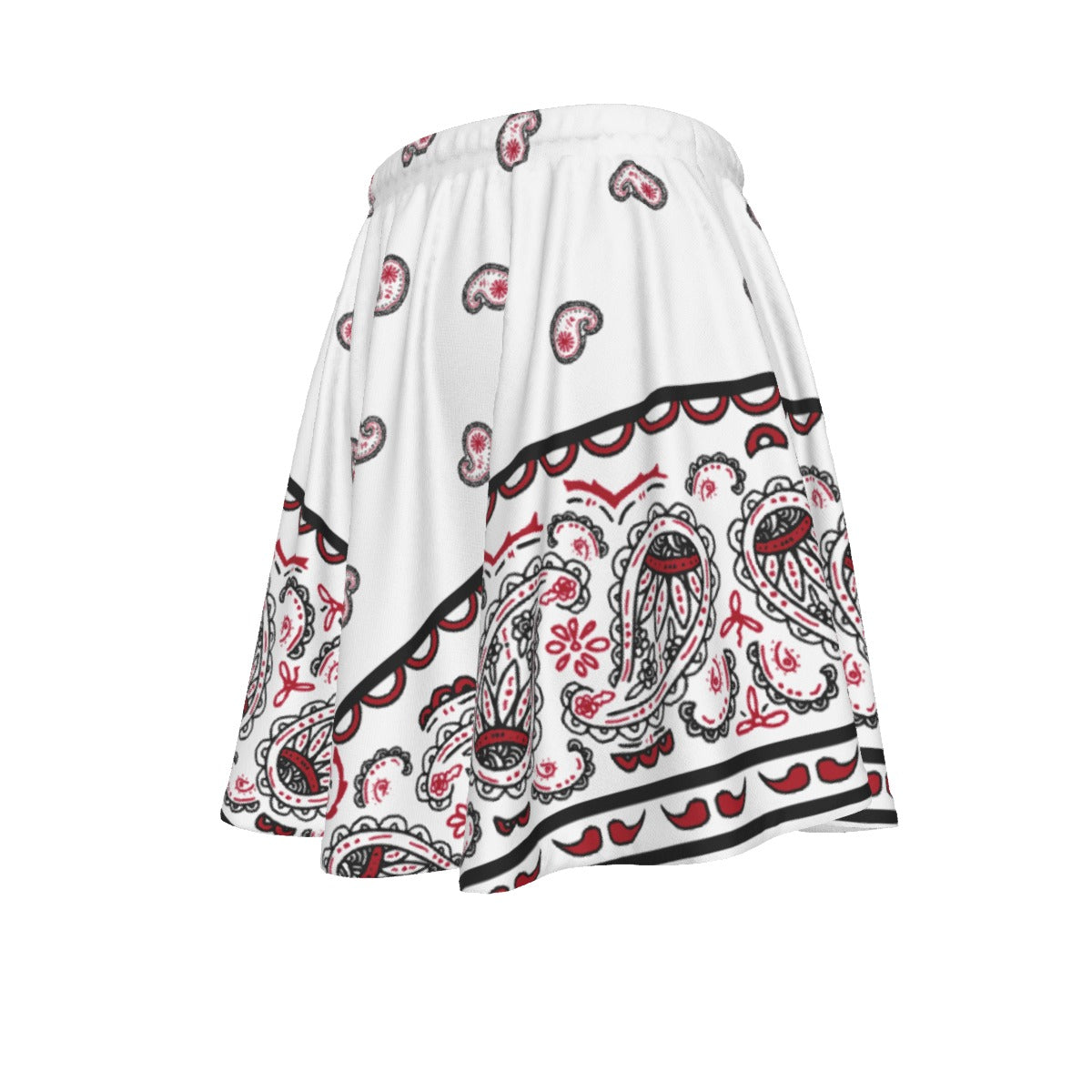 Bright White Red and Black Original Bandana Skirt