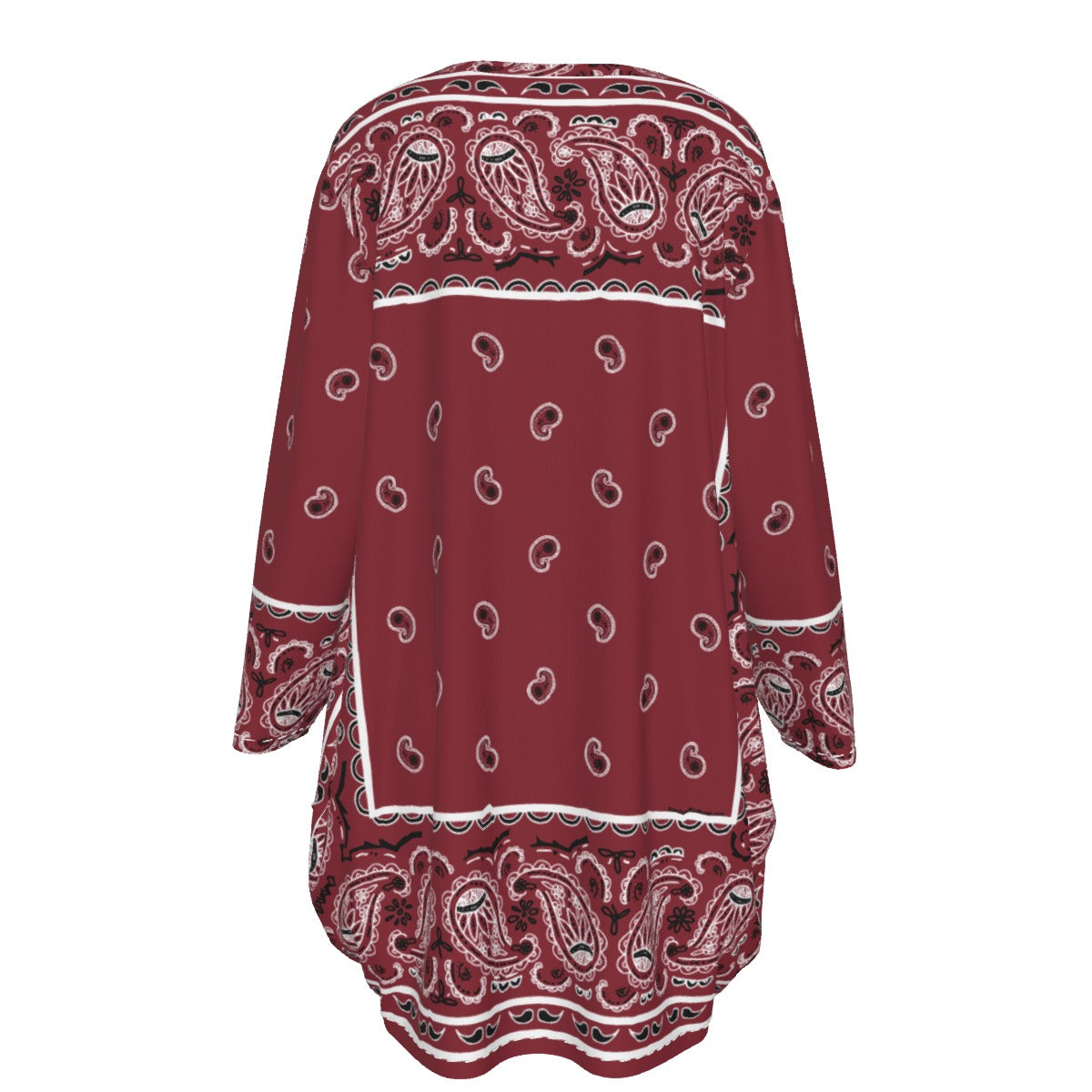 Crew Neck Dress Loose Fit - Maroon