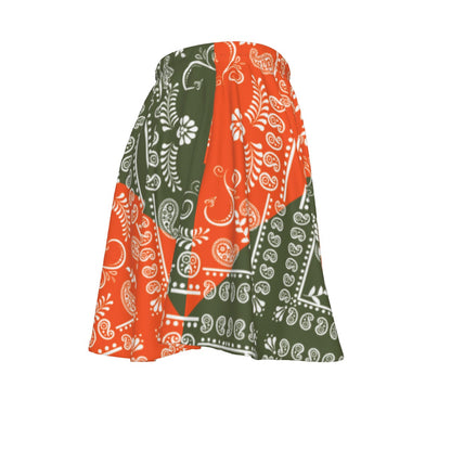 Orange and Army Green Team Skirt