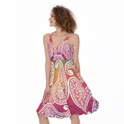 Colorful Paisley Sleeveless Dress