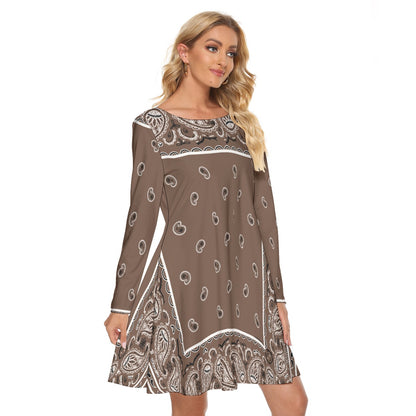 Crew Neck Dress - Coffee
