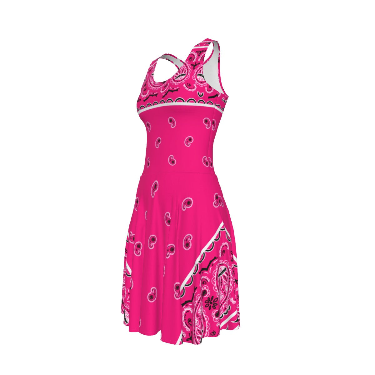 Sleeveless Bandana Dress - Hot Pink