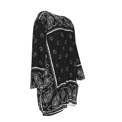 Crew Neck Dress Loose Fit - Black