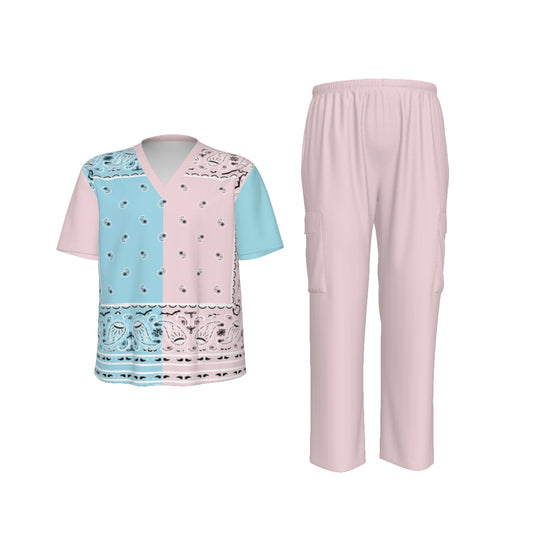 Scrubs - Pink and Baby Blue Scrubs with Pink Bottoms