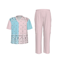 Scrubs - Pink and Baby Blue Scrubs with Pink Bottoms