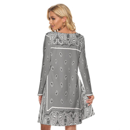Crew Neck Dress - Gray
