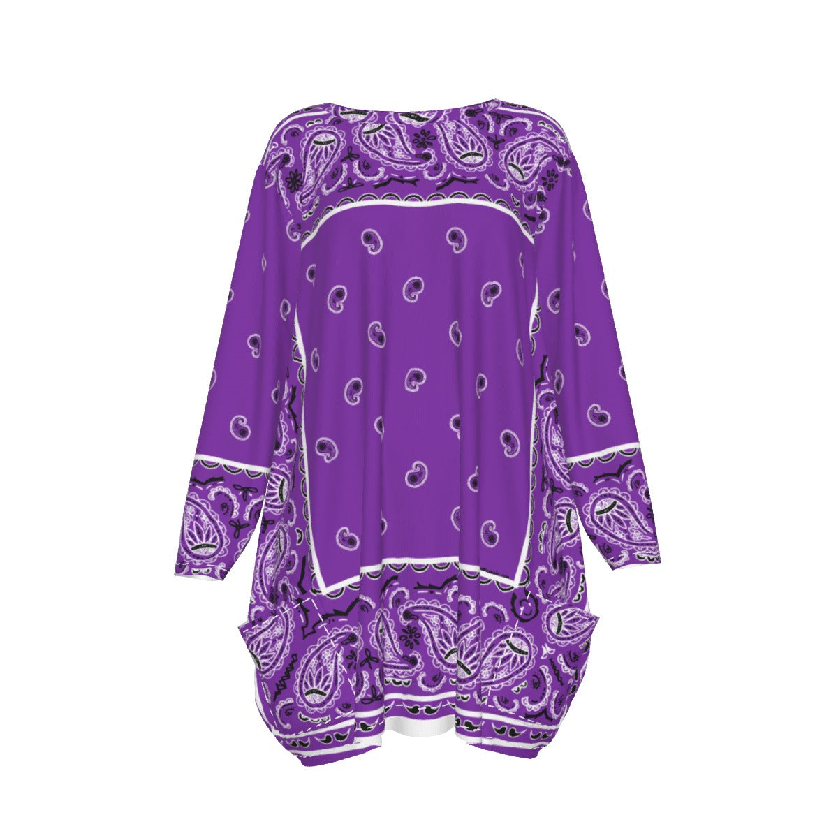 Crew Neck Dress Loose Fit - Grape