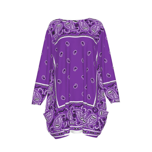 Crew Neck Dress Loose Fit - Grape