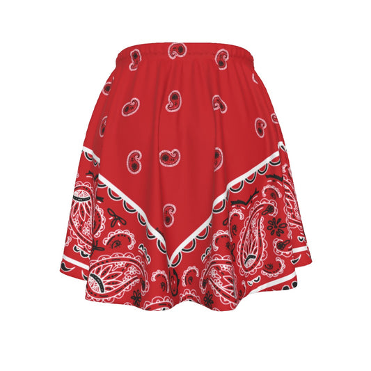 Red skirt with paisley pattern on a white background