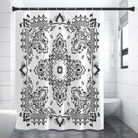 Shower Curtain - White Bandana 2 - 4 Sizes