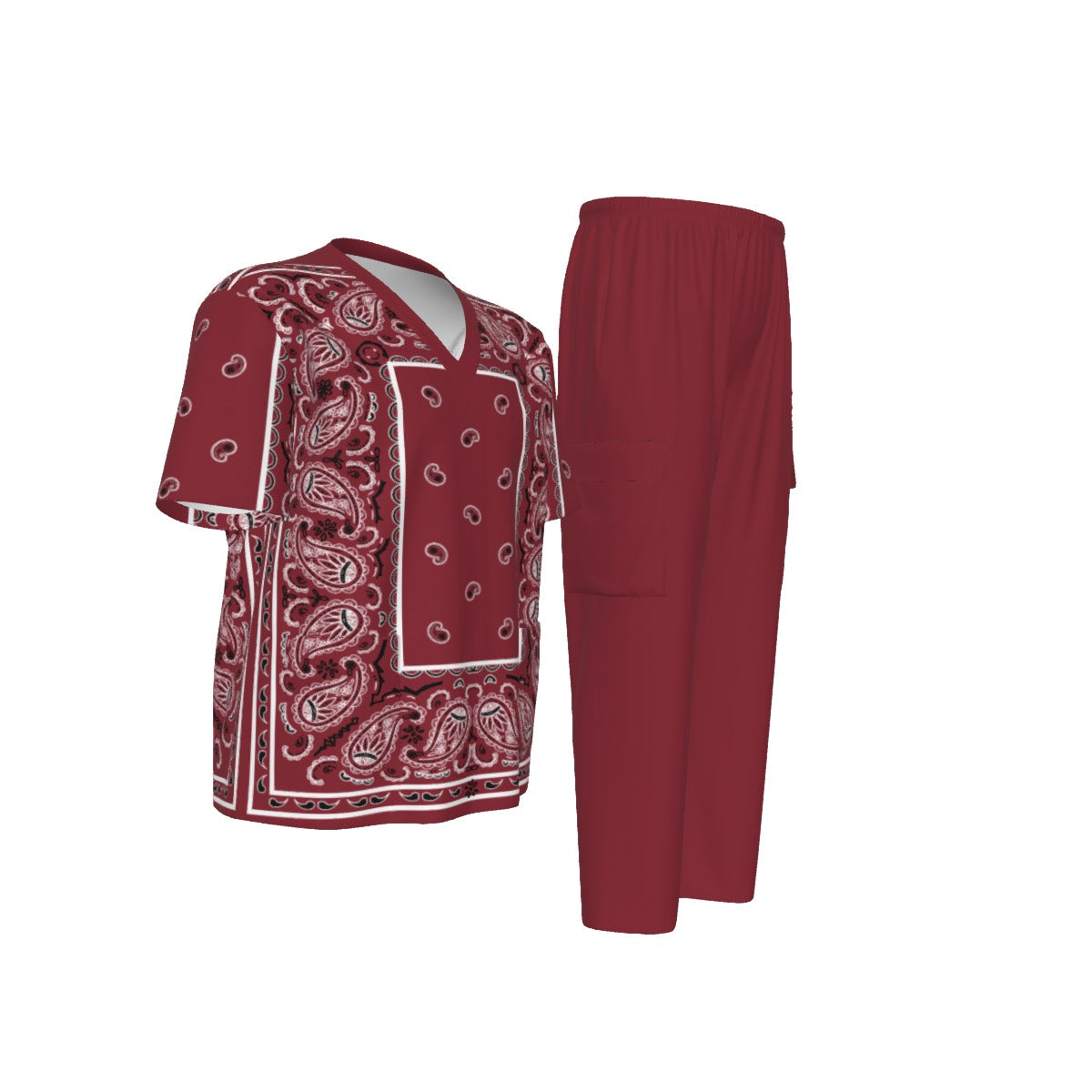 Scubs - Classic Maroon Rectangle Bandana with Bottoms
