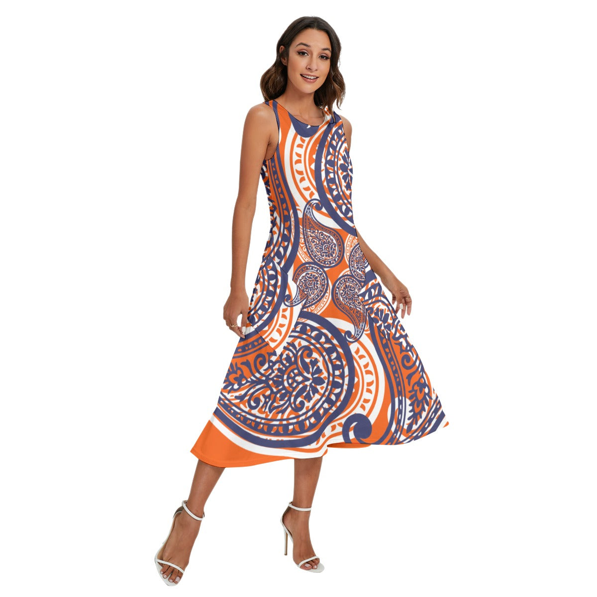 Bright Orange Women's Dress W/ Pockets