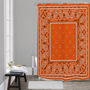 Shower Curtain - Orange OG Bandana 4 Sizes