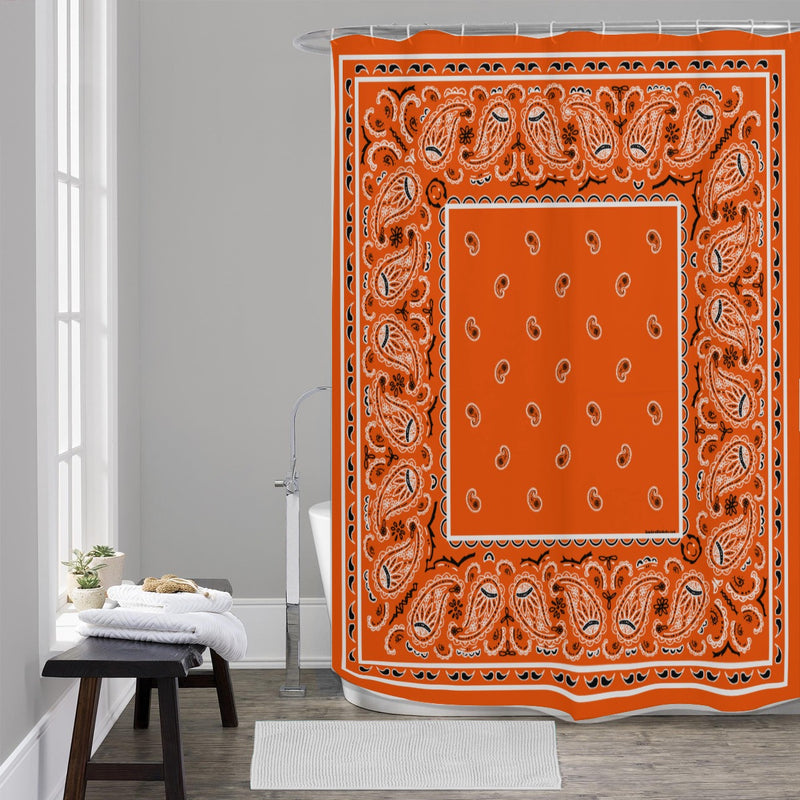 Shower Curtain - Orange OG Bandana 4 Sizes