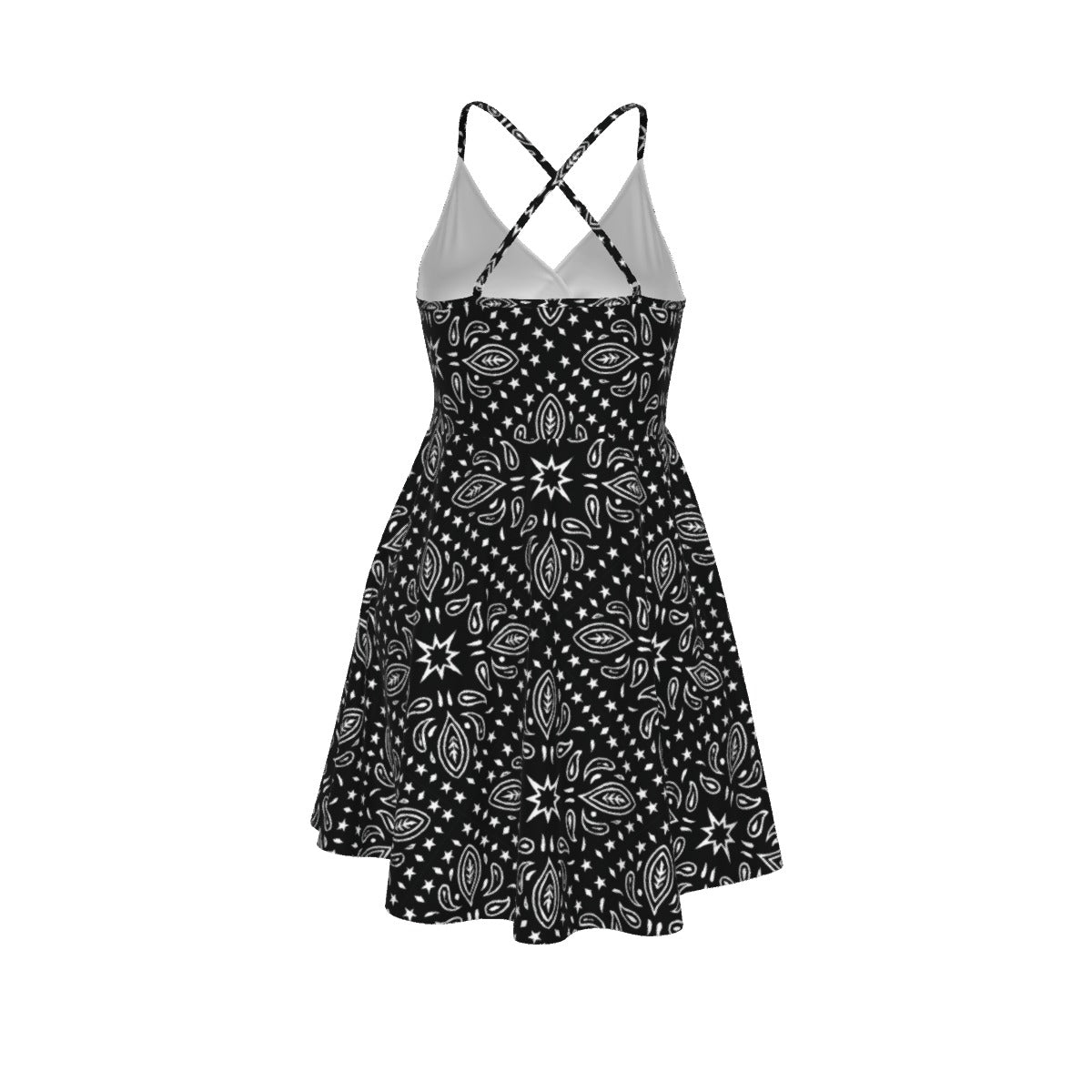 Women‘s Black and White Cami Bandana Dress