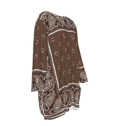 Crew Neck Dress Loose Fit - Coffee