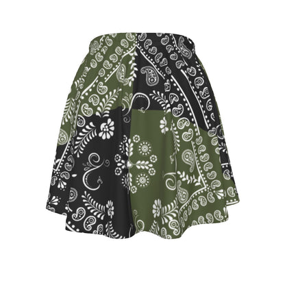 Army Green and Black Team Skirt