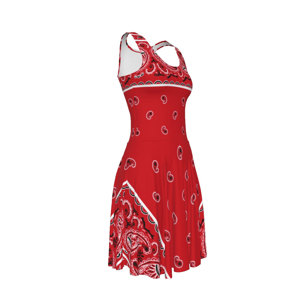 Sleeveless Bandana Dress - Red