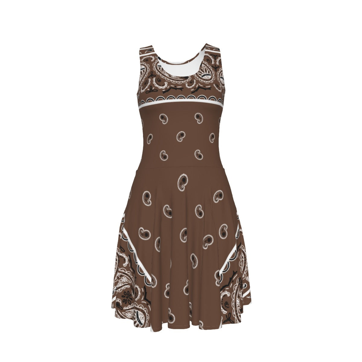 Sleeveless Bandana Dress - Coffee
