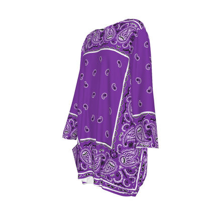 Crew Neck Dress Loose Fit - Grape