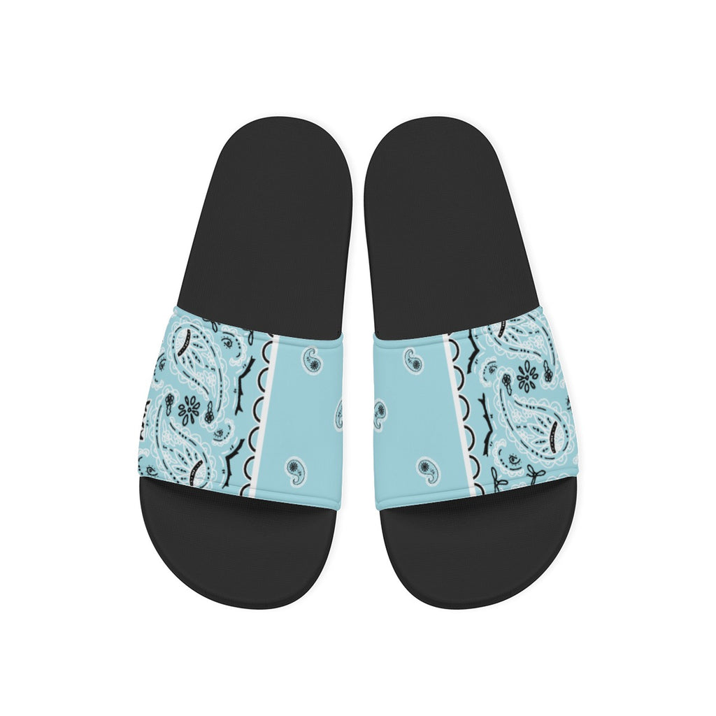 Women's Baby Blue Bandana Slides