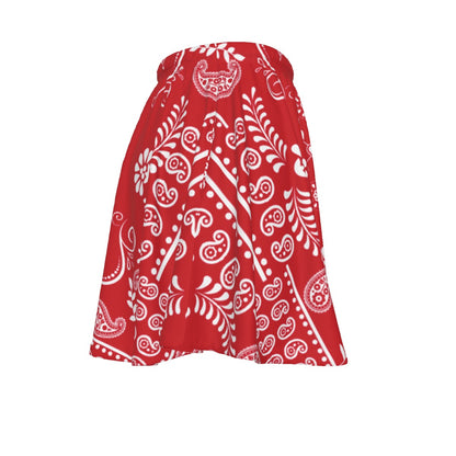 Sideview of Red and White Sweetheart Skirt