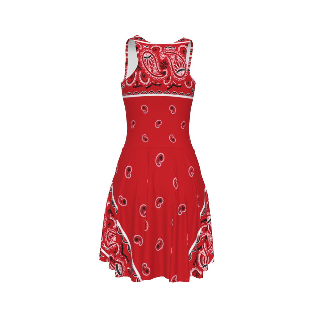 Sleeveless Bandana Dress - Red