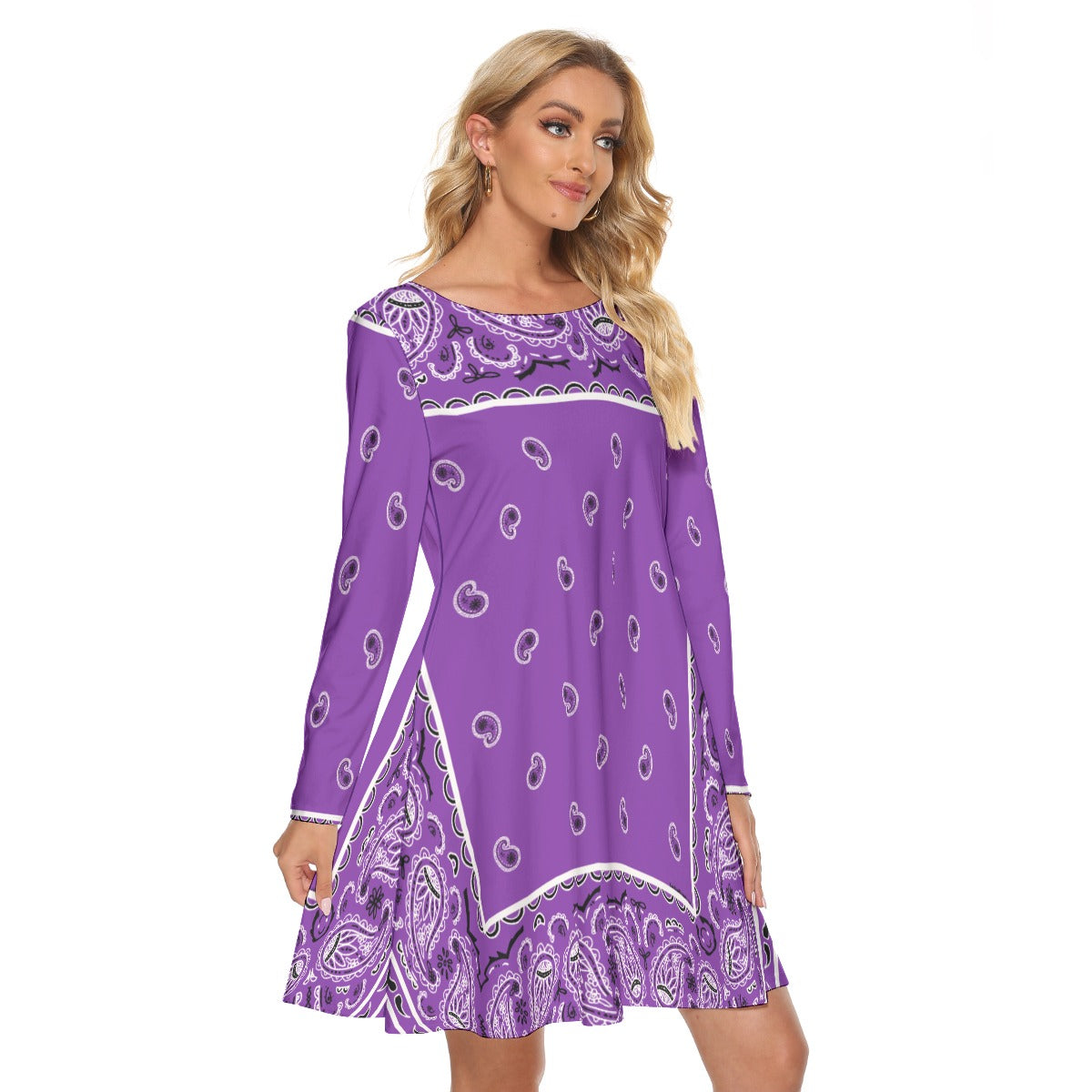 Crew Neck Dress - Grape