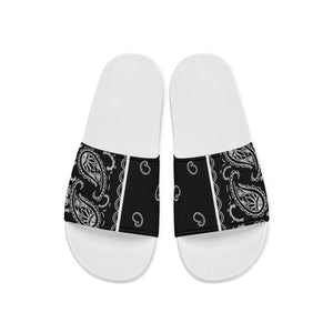 Women's Classic Black Bandana Slides