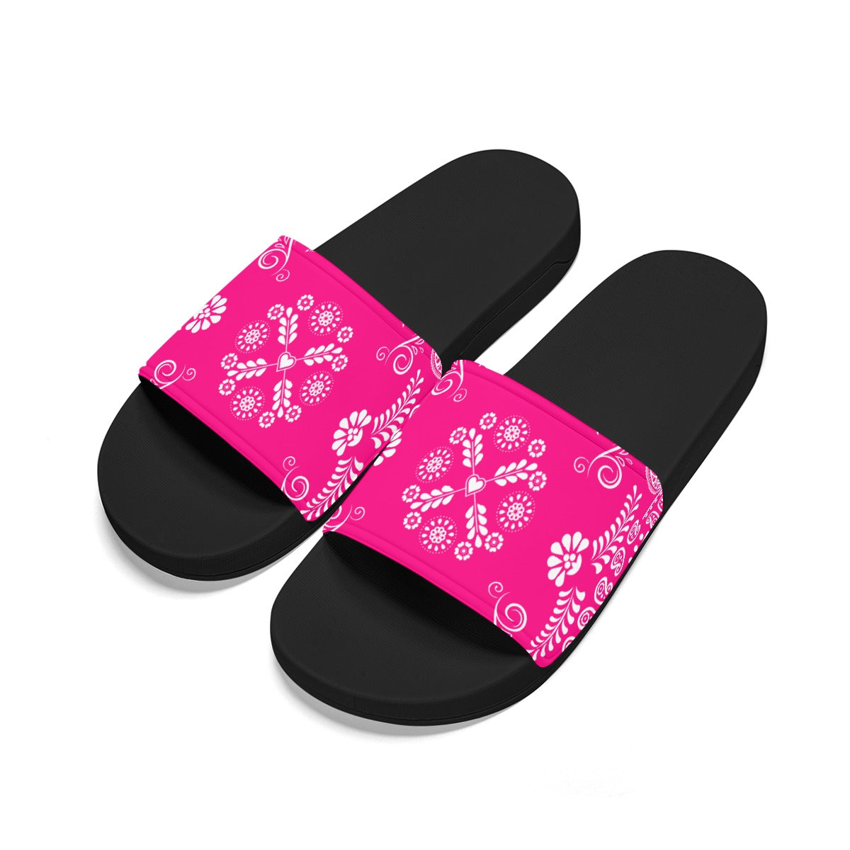 Bright Pink Bandana Unisex Slides