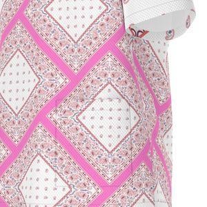 Scrubs - Cheery Square Bandana Scrubs w Pink Bottoms