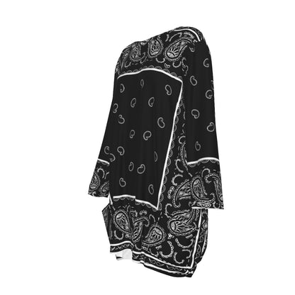 Crew Neck Dress Loose Fit - Black