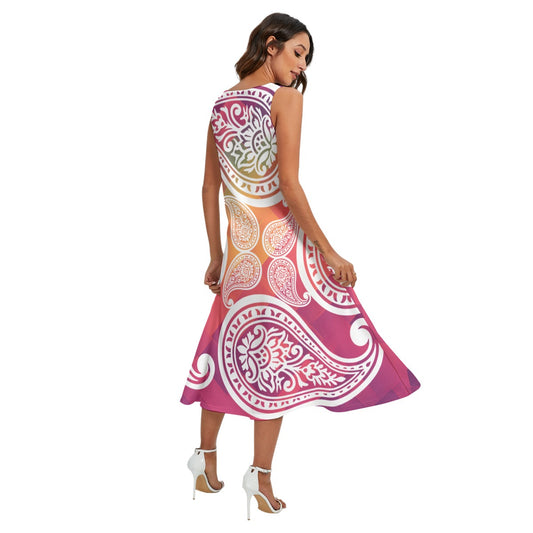 Multicolor Women's Paisley Dress W/ Pockets