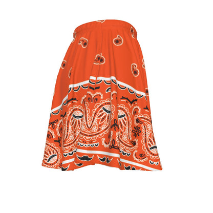 Orange skirt with bandana pattern on a white background