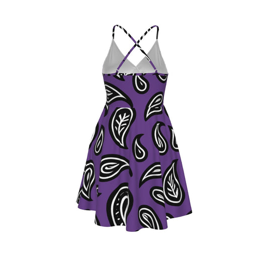 Women‘s Purple Cross Cami Dress