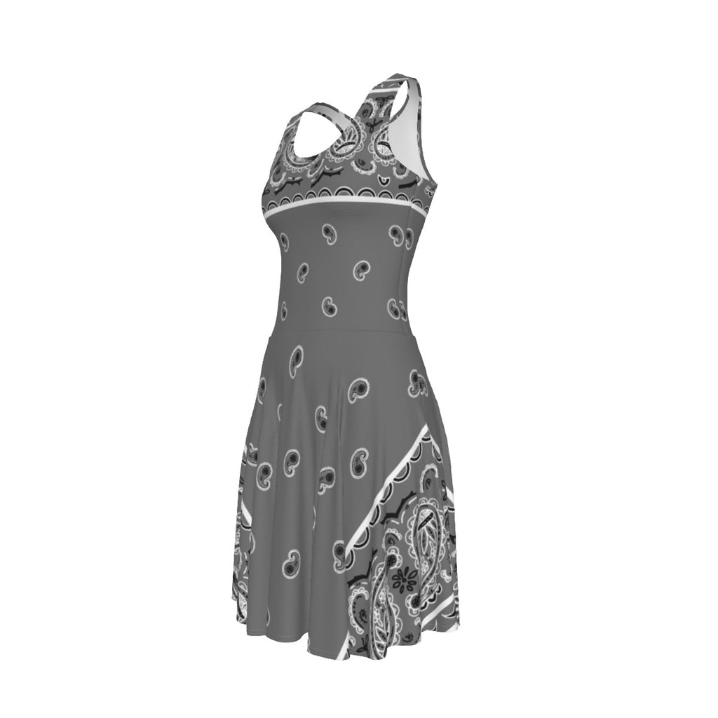 Sleeveless Bandana Dress - Gray