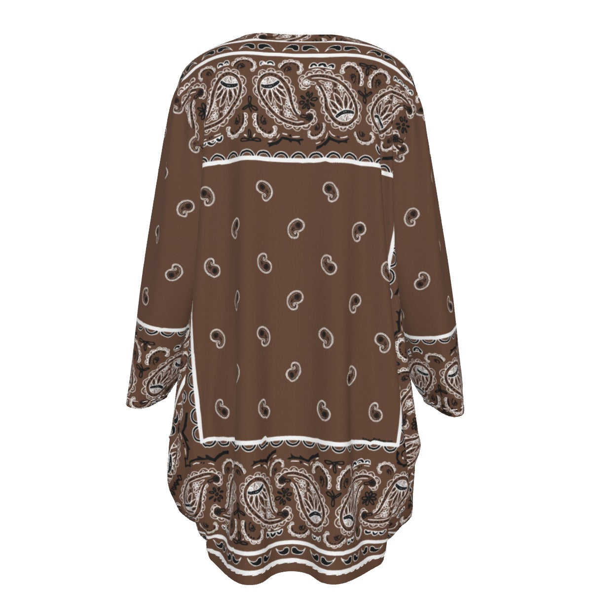 Crew Neck Dress Loose Fit - Coffee
