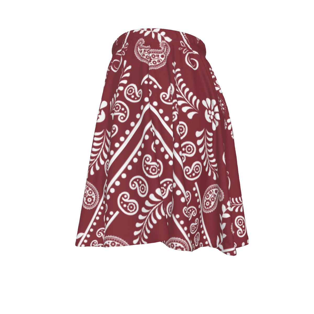 Maroon Sweethear Skirt Leftside